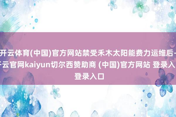 开云体育(中国)官方网站禁受禾木太阳能费力运维后-开云官网kaiyun切尔西赞助商 (中国)官方网站 登录入口