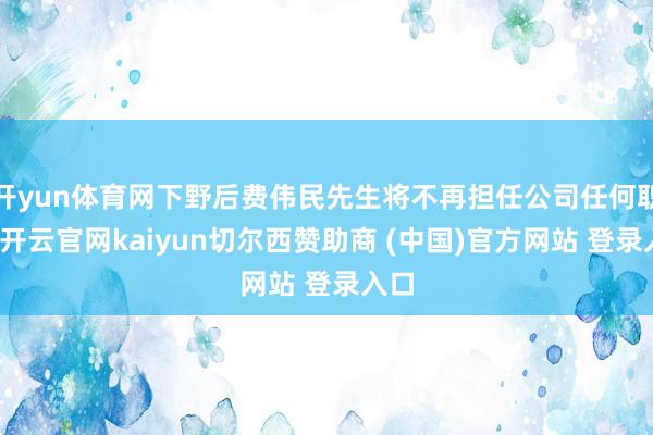 开yun体育网下野后费伟民先生将不再担任公司任何职务-开云官网kaiyun切尔西赞助商 (中国)官方网站 登录入口